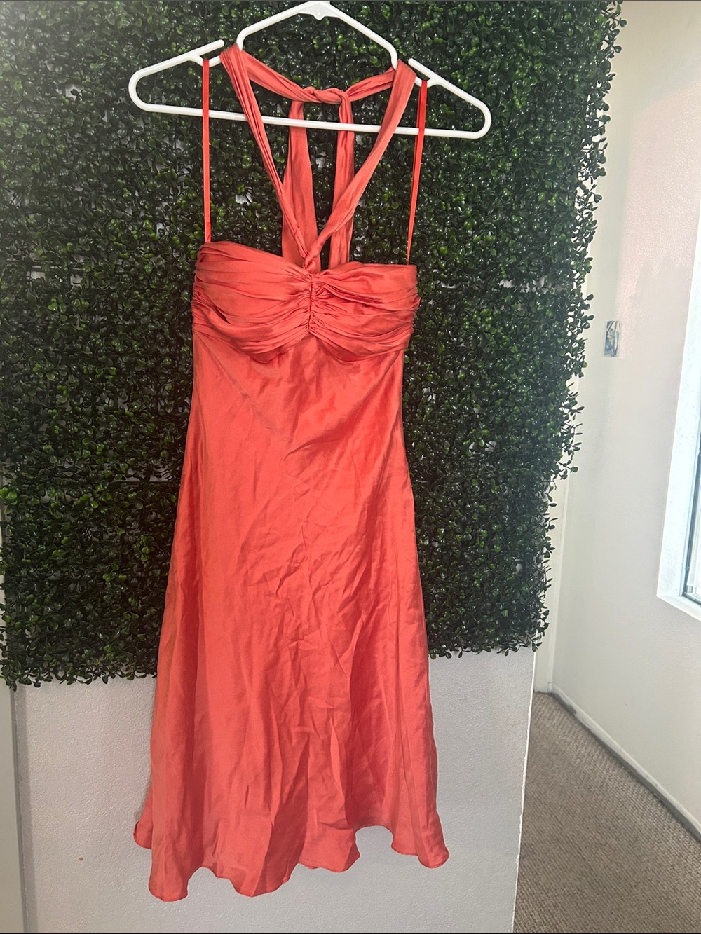 Y2K Women's Orange Halter Midi Dress